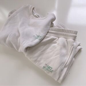 4th and Reckless The Art of Everyday Cream Jogger Set Oversized Size Small
